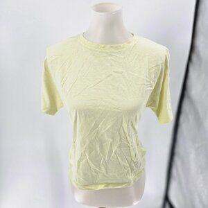 Open-Back Yellow Tie-Back Crop Top By A New Day Small 100% Cotton Lightweight Su